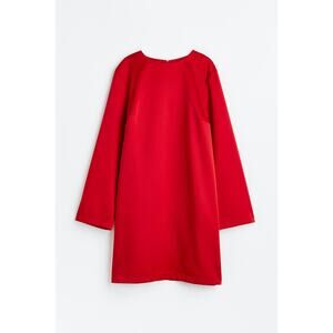 H&M Mini Dress satin cocktail flared sleeve Red Size XL